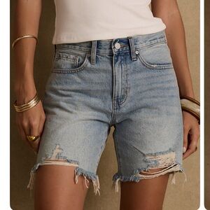12th Tribe Nita Distressed Denim Shorts
